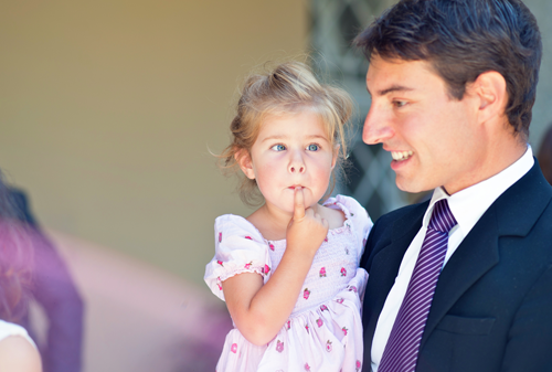 Little girl with father