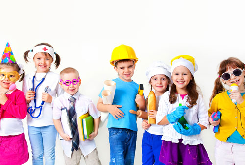 A group of young children in fancy dress