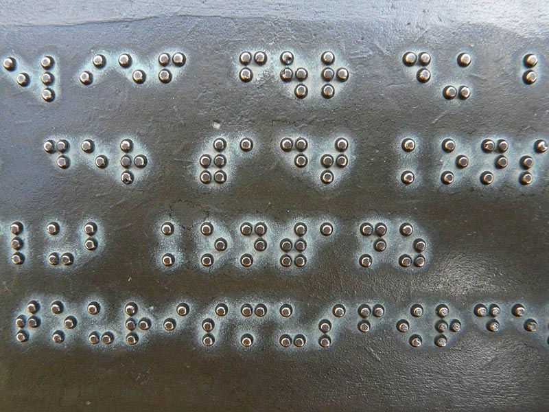 An example of braille writing