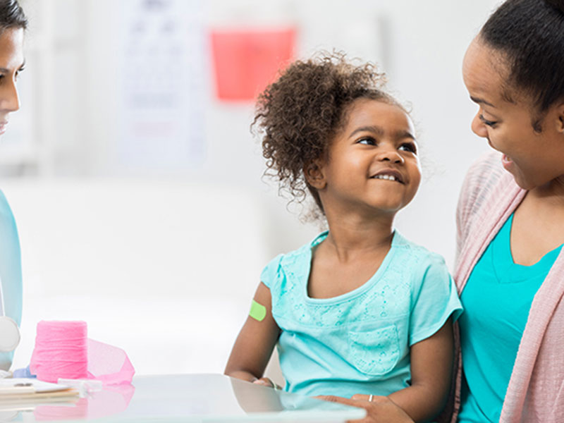 A young girl visiting the doctor