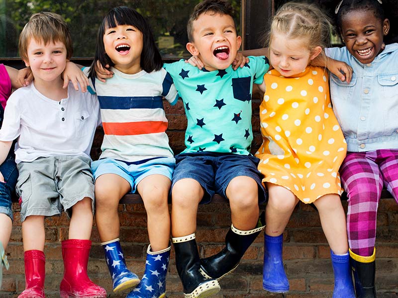 A group of happy children