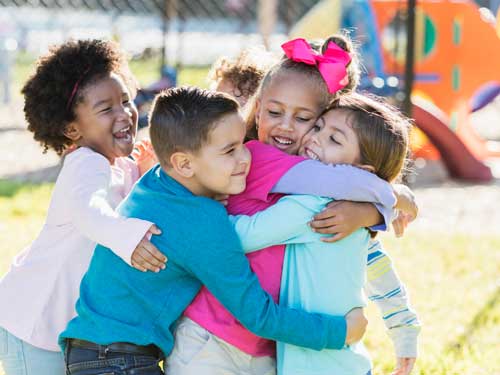 Children hugging