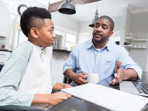 A young person speaking with an advocate