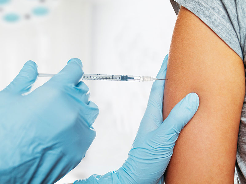 Person getting an injections